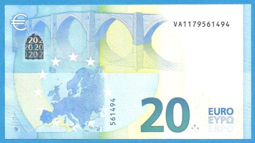 EUROPEAN UNION - SPAIN  20 EUROS DRAGHI  VA-V001  SC UNC ( P200 ) - Imagen 2