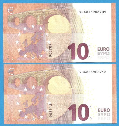 EUROPEAN UNION-SPAIN 10 EUROS LAGARDE PAREJA VB-V012A1 SC UNC ( P330 ) - Imagen 2